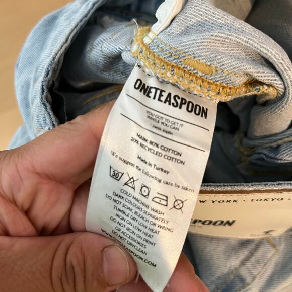 One Teaspoon Legends High Waist Straight Leg Denim Mom Jeans Size 24 Spades - Picture 3 of 7